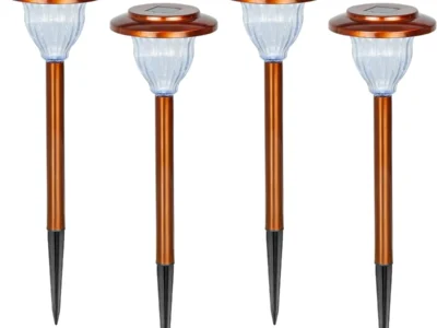 $8.xx Reg. $13 Alpine Corporation Solar Copper Stainless Steel Pathway LED Lights Set of 4 at Amazon