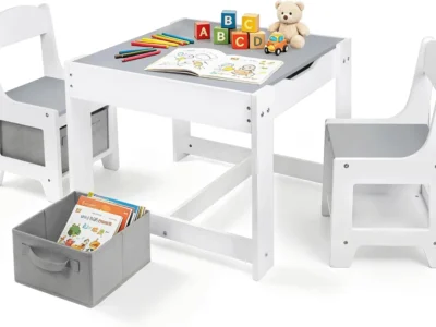 $49.xx Reg. $61 Wood Toddler Table and Chair Set 3-in-1 at Amazon