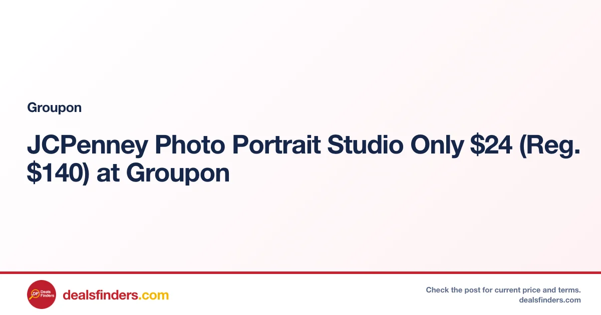 JCPenney Photo Portrait Studio Only $24 (Reg. $140) at Groupon