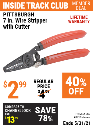 DOYLE Professional Wire Stripper & Cutter Only $7.99 at Harbor Freight