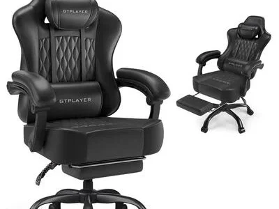 GTPlayer Big & Tall High Back Fabric Gaming Chair w/ Lumbar Support, 300-Lb Capacity (Black) $119.99 + Free Shipping