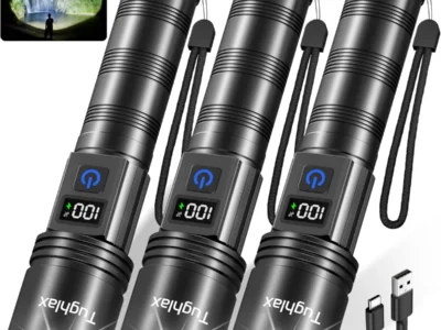 3-Pack Tughlax 5-Mode Rechargeable Flashlights w/ LCD Digital Display $15 at Amazon