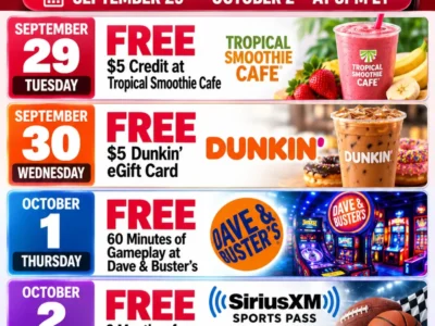 Verizon Shine September 29–October 2: Reported Freebies and Daily Drops