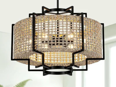 Amazon : Yoedivu 22″ 6-Light Boho Rattan Chandelier $22.xx(Reg$30) + Free Prime Shipping. #Ad