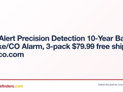 First Alert Precision Detection 10-Year Battery Smoke/CO Alarm, 3-pack $79.99 free shipping Costco.com