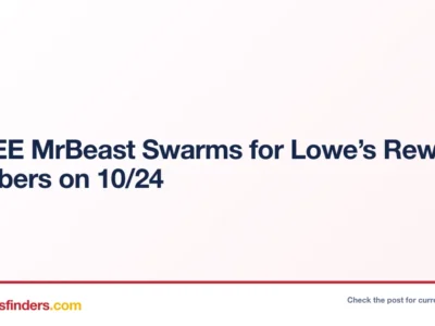 2 FREE MrBeast Swarms for Lowe’s Rewards Members on 10/24