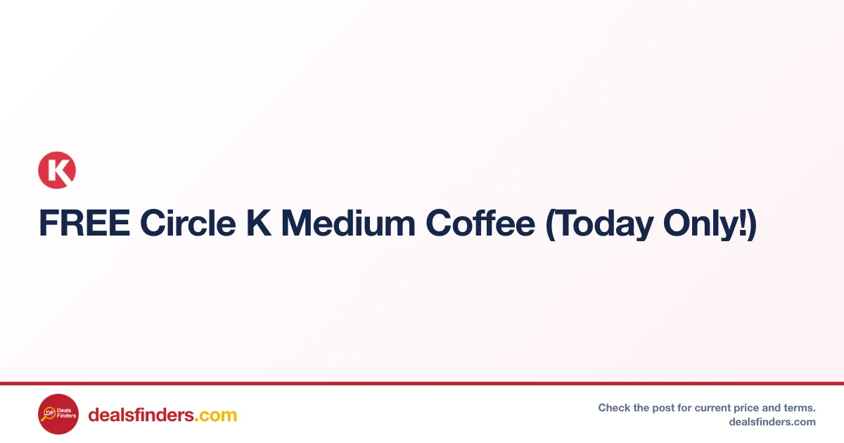 Free medium coffee cup offered by CircleK
