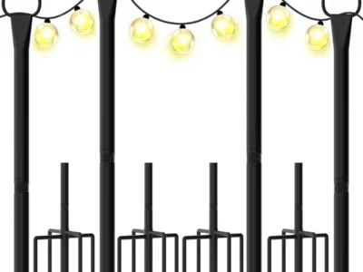 10′ WeValor String Light Poles w/ 5-Prong Base: 6-Pk $22.xx 4-Pk $16.xx