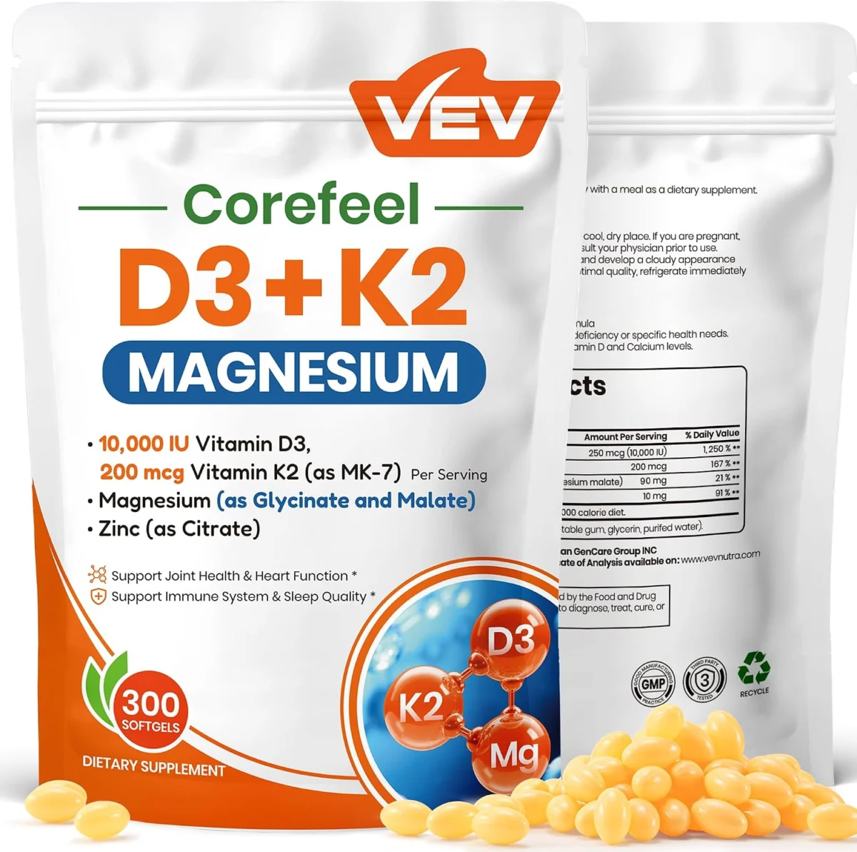 VEV Corefeel Vitamin D3 + K2 Softgels Just $5.xx Shipped on Amazon