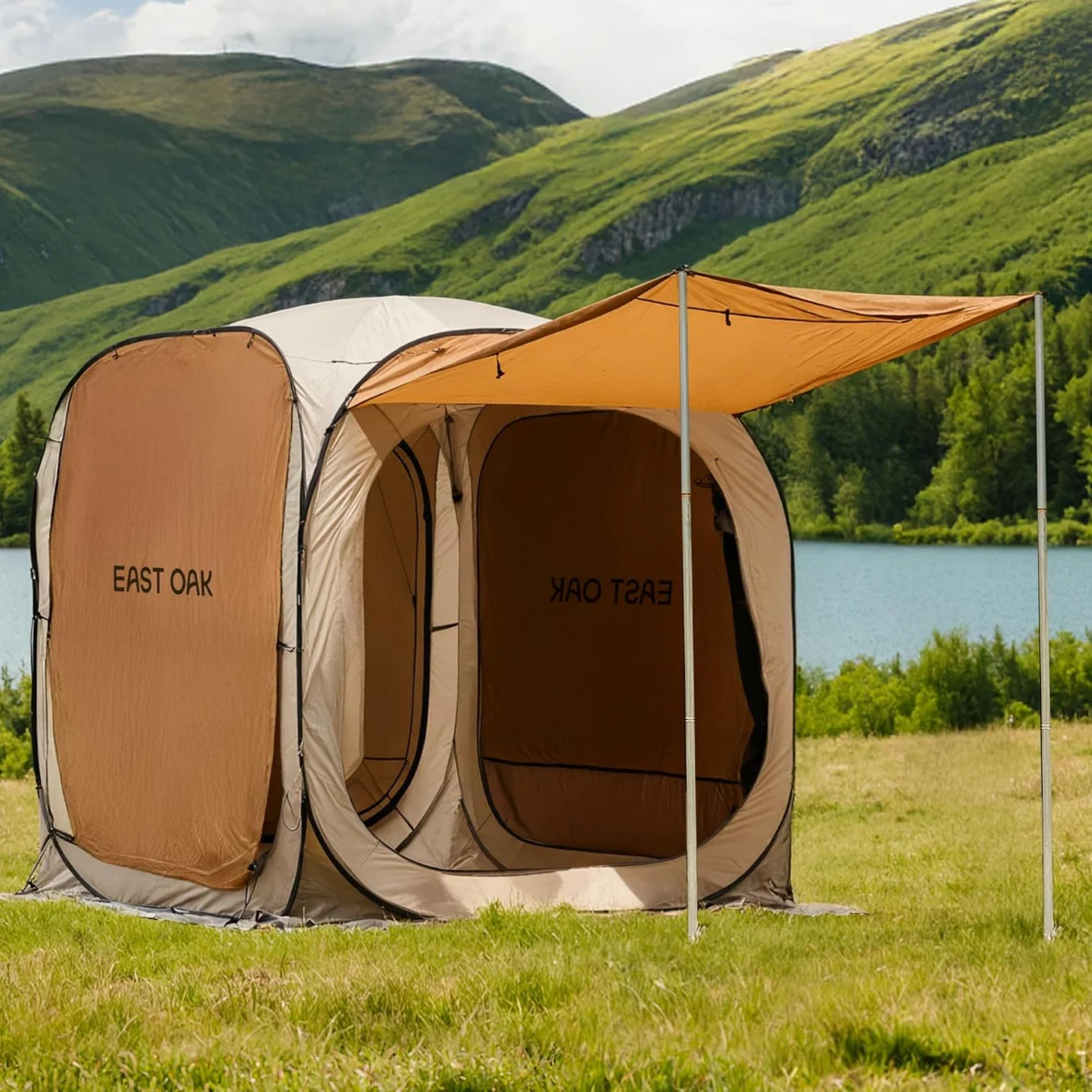 East Oak 6′ x 6′ Pop Up Canopy Tent Only $110.xx at Amazon