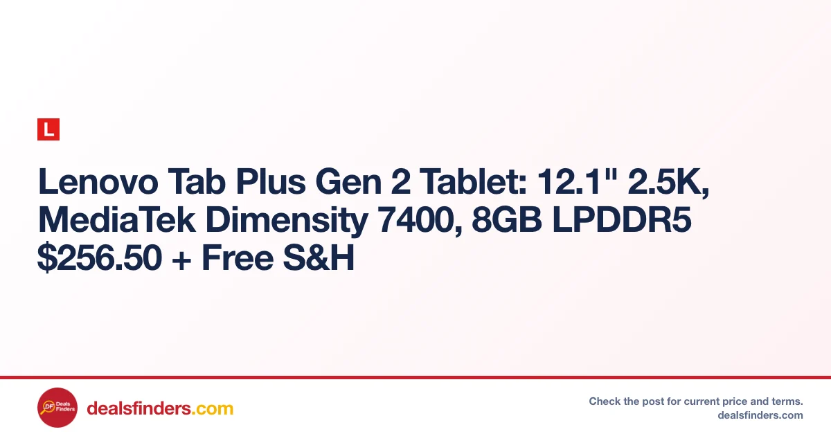 Lenovo Tab Plus Gen 2 Tablet Just $256.50 Shipped at Lenovo
