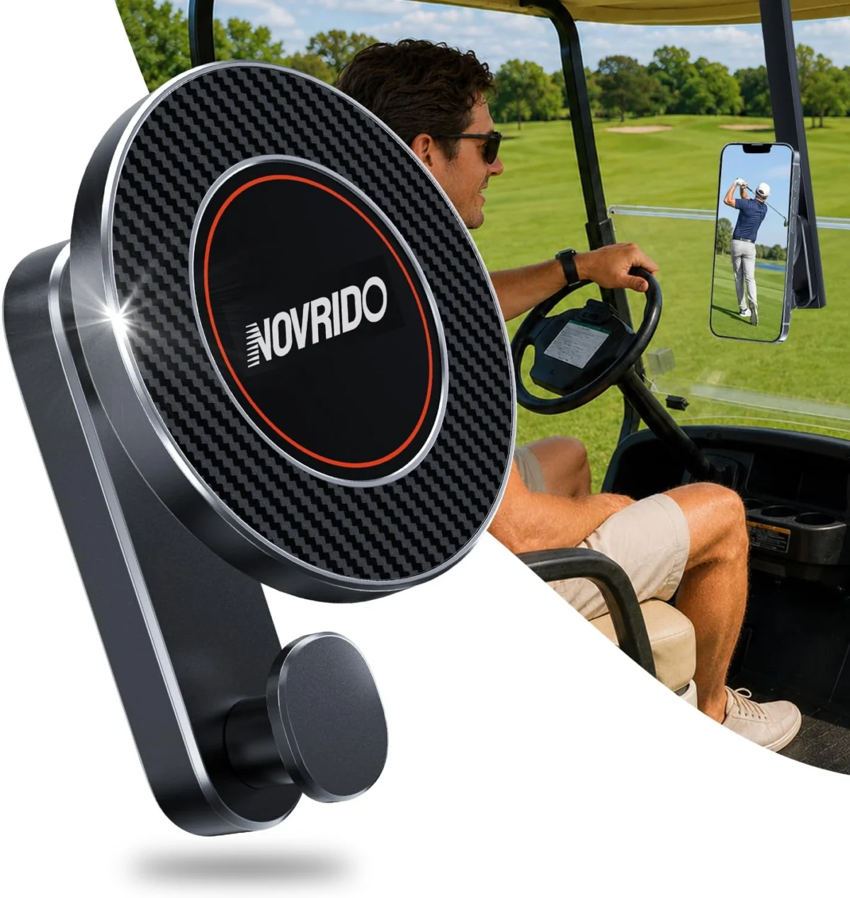 NOVRIDO Magnetic MagSafe Golf Cart Phone Holder Only $6.xx at Amazon