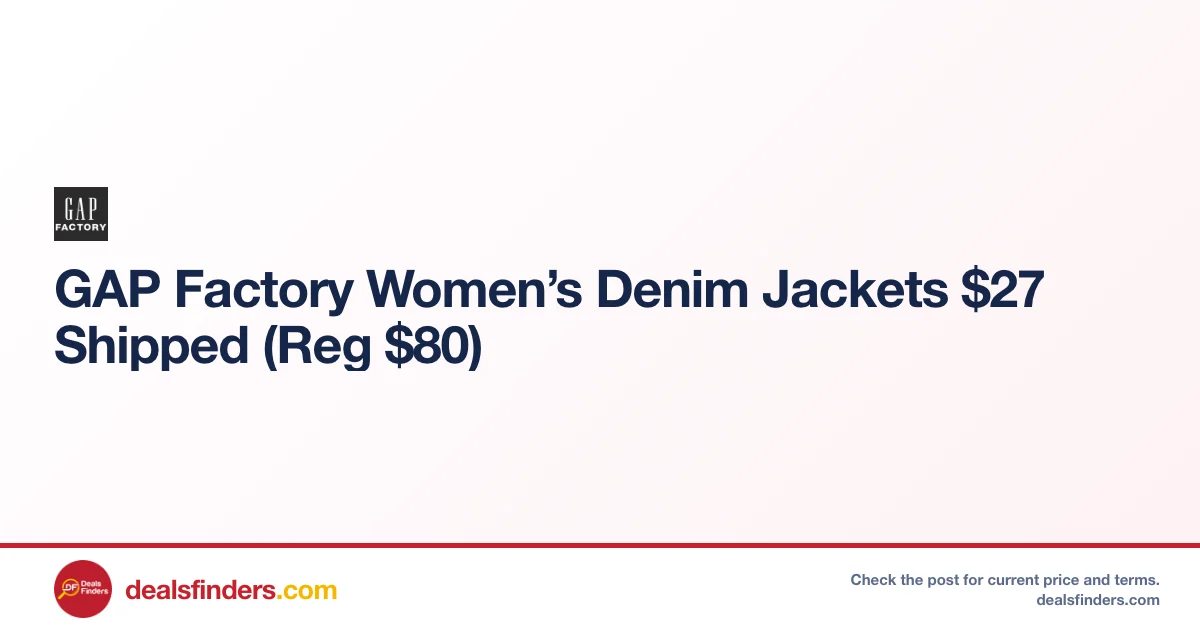 Gap Factory Women’s Denim Jacket Only $27 (Reg. $80) at Gap Factory