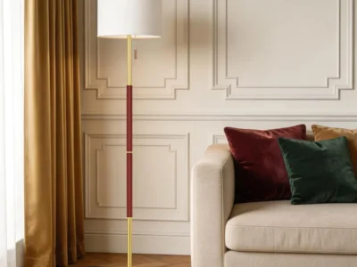 62″ Karjoefar Mid Century Metal Base Floor Lamp w/ 13.2″ Shade & 3 Color Temps $20 + Free S/H