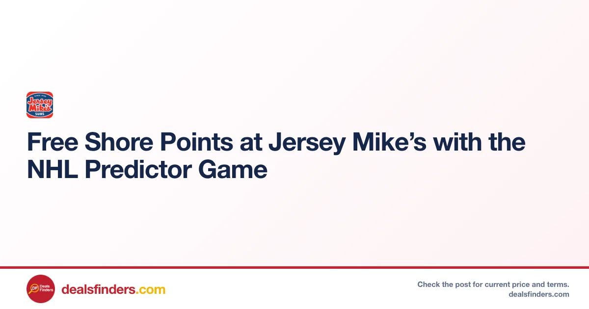 Free Shore Points with NHL Predictor Game at Jersey Mike’s
