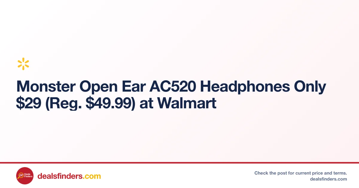 Monster Open Ear AC520 Headphones Only $29 (Reg. $49.99) at Walmart