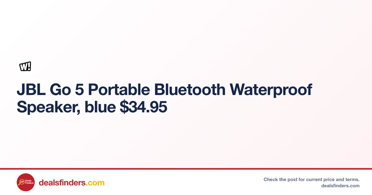 JBL Go 5 Portable Bluetooth Speaker Only $34.xx at Woot