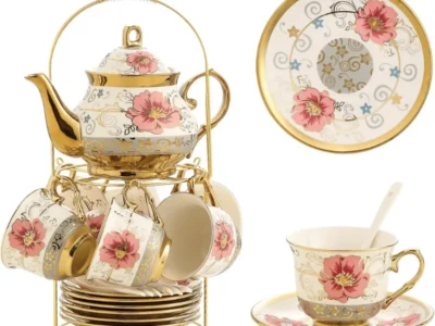 20 Pieces Porcelain Tea Cup Set Deal: Save $4.xx at Amazon