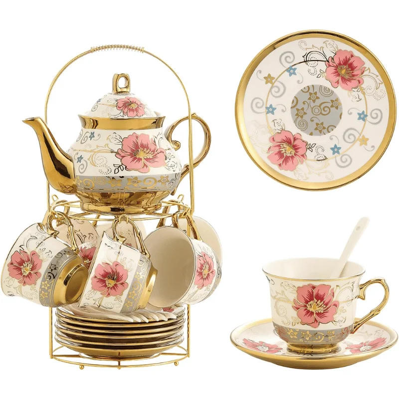 20 Pieces Porcelain Tea Cup Set Deal: Save $4.xx at Amazon