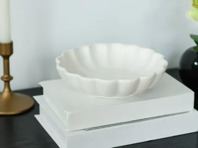 Mainstays Scalloped White Tabletop Bowl Deal at Walmart