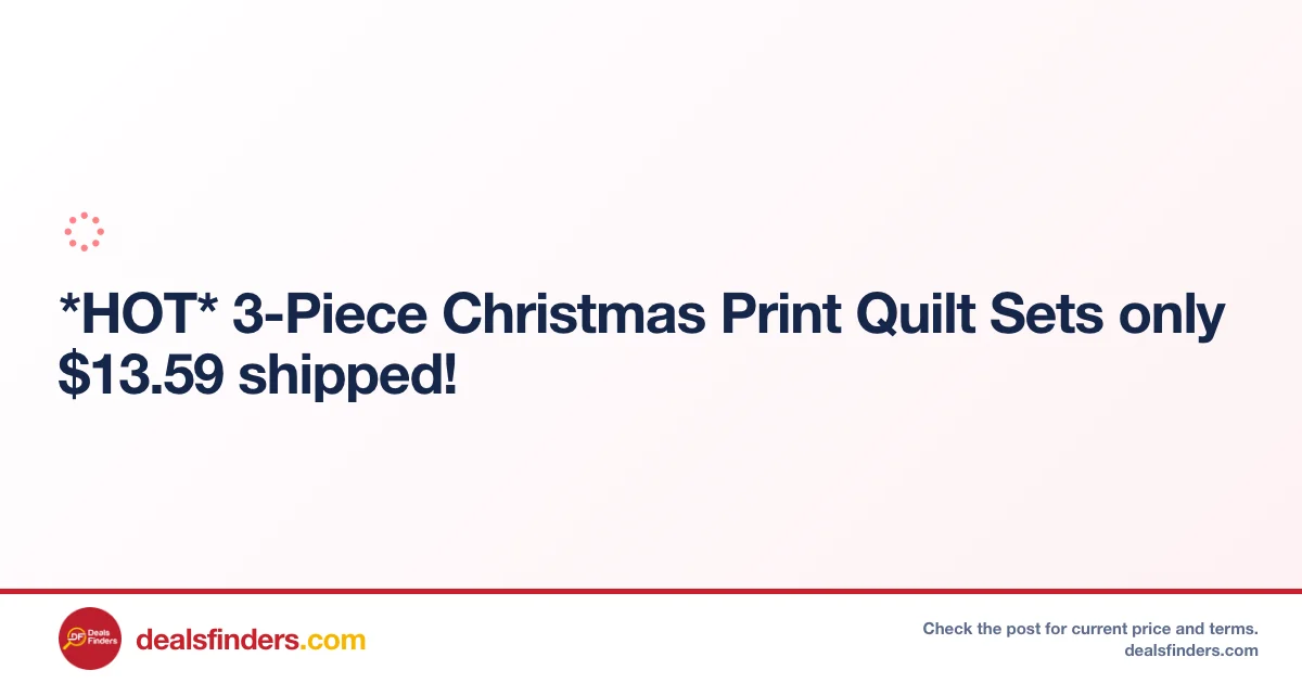 3-Piece Christmas Print Quilt Set Only $13.59 Shipped at Veryjane
