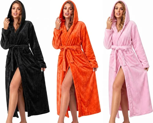 Women’s Plush Hooded Robe for $14.xx