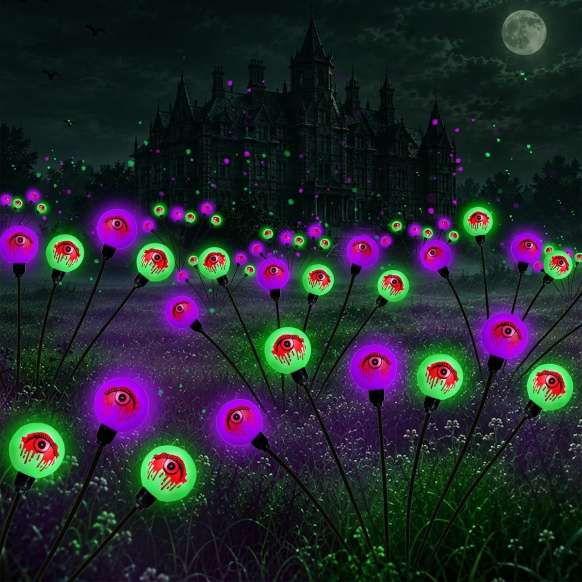 6 Pack 36 LED Solar Halloween Eyeball Lights Deal