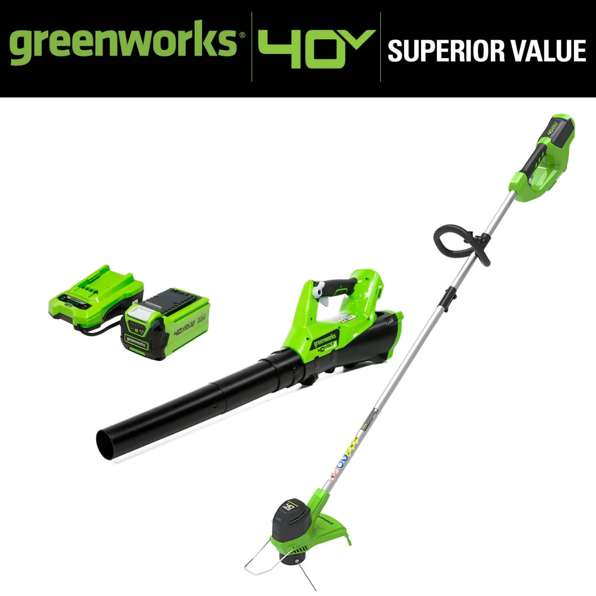 Greenworks 40V 12″ Trimmer & Leaf Blower $102 at Greenworkstools