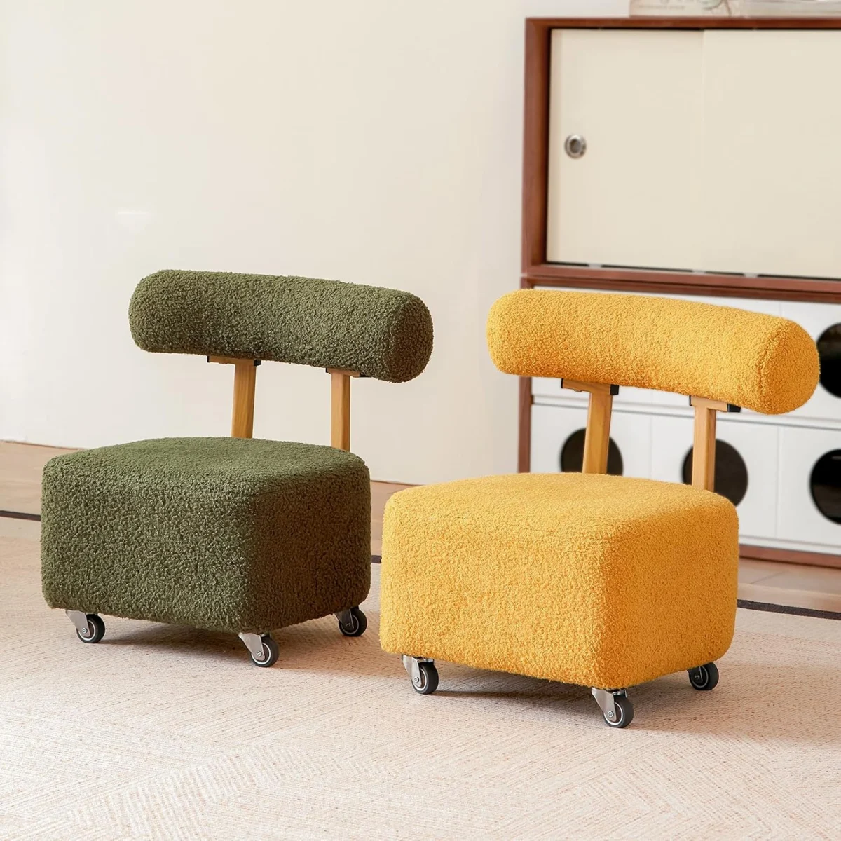 Kids Rolling Stool with Backrest Deal