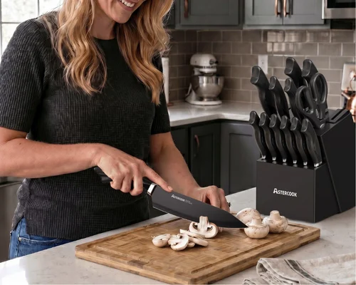 Astercook 15-Piece Knife Set with Block & Sharpener Just $35 (Reg. $79.98) at Walmart