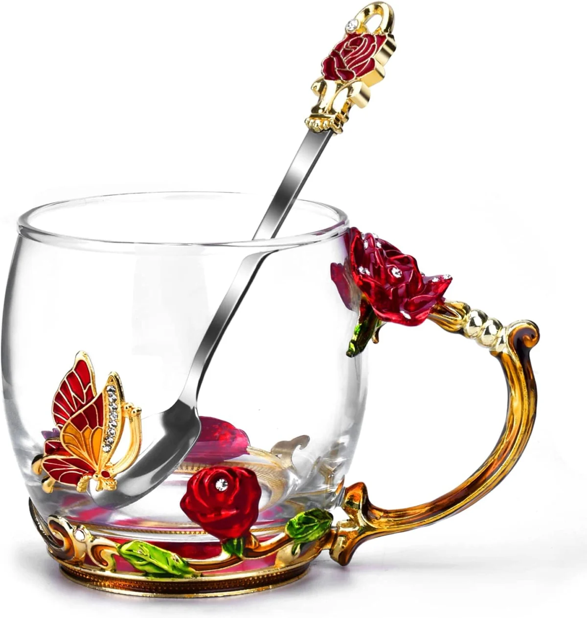 OEAGO Floral Glass Tea Mug Only $9.xx (Reg. $12) at Amazon