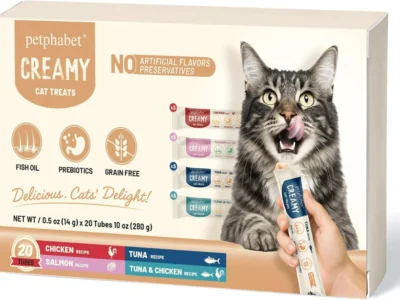 20 Tubes PETPHABET Lickable Cat Treats Squeeze Pastes $5.xx at Amazon