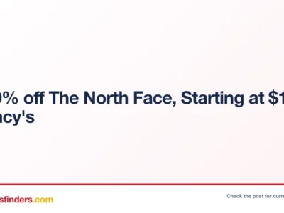 30-60% off The North Face, Starting at $12.45 at Macy’s