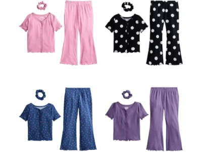 Wonder Nation Girls Ribbed Top and Pants Pajama Set Deal: Save $5.06-$5.06 at W…