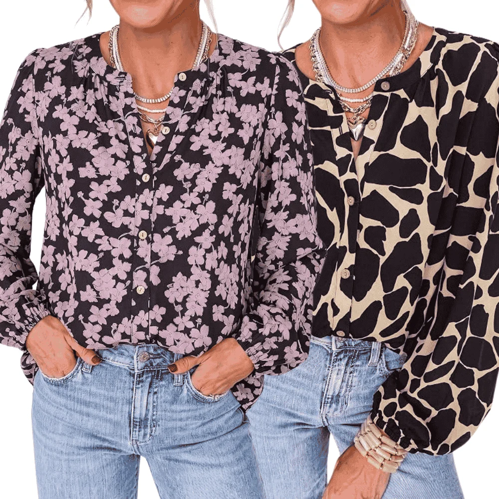 Button Down Floral Blouses Deal: $12