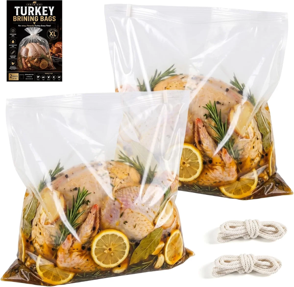 AIAKO Turkey Brine Bags 2 Pack Deal: Save $7