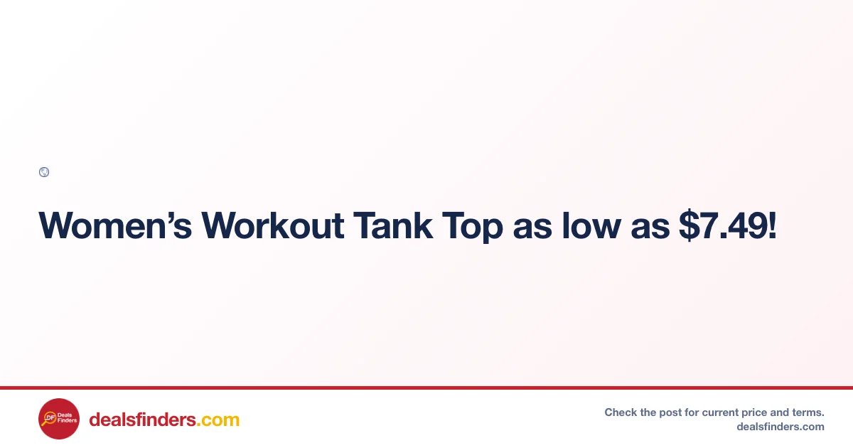 Women’s Workout Tank Top Only $7.xx at Top Store