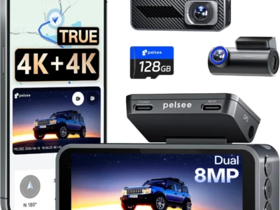 Pelsee S1 Pro Dual Native 4K Front & Rear Dash Cam $75 at Amazon
