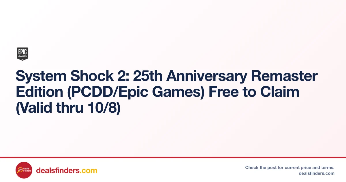 Free System Shock 2 PC Remaster Until October 8 at Epic Games