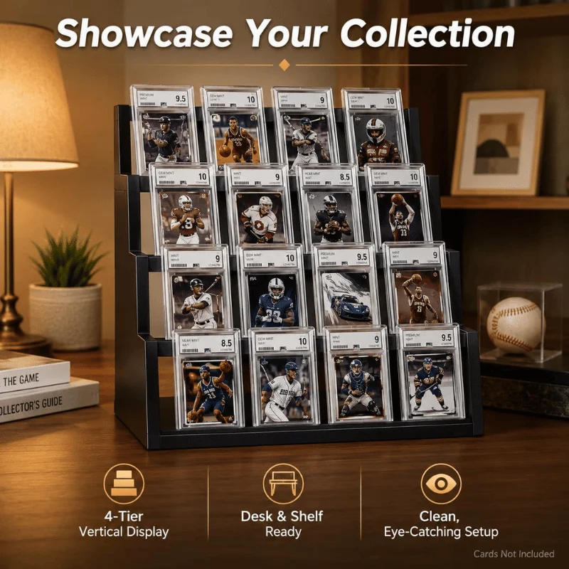 4-Tier Wooden Trading Card Stand Deal at Amazon: Save $12.xx