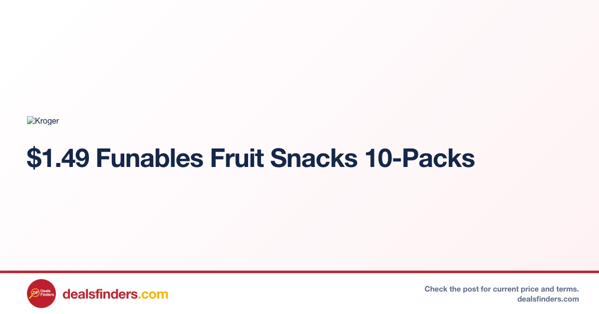 Funables Fruit Snacks 10-Pack Only $1.49 at Kroger