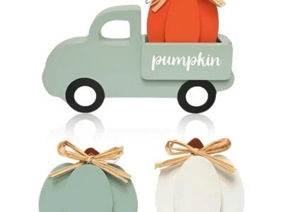 4 Pcs Thanksgiving Pumpkin Truck Wooden Sign Deal: Save $6.xx at Amazon