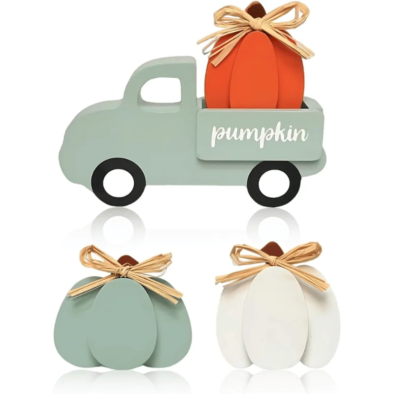 4 Pcs Thanksgiving Pumpkin Truck Wooden Sign Deal: Save $6.xx at Amazon