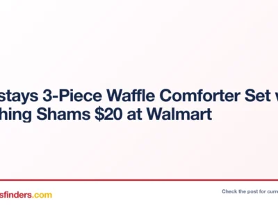 Mainstays 3-Piece Waffle Comforter Set Only $20 at Walmart