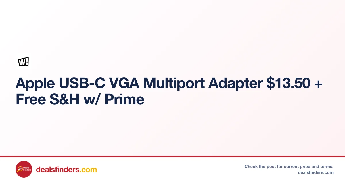 Apple USB‑C VGA Multiport Adapter Only $13.xx at Woot