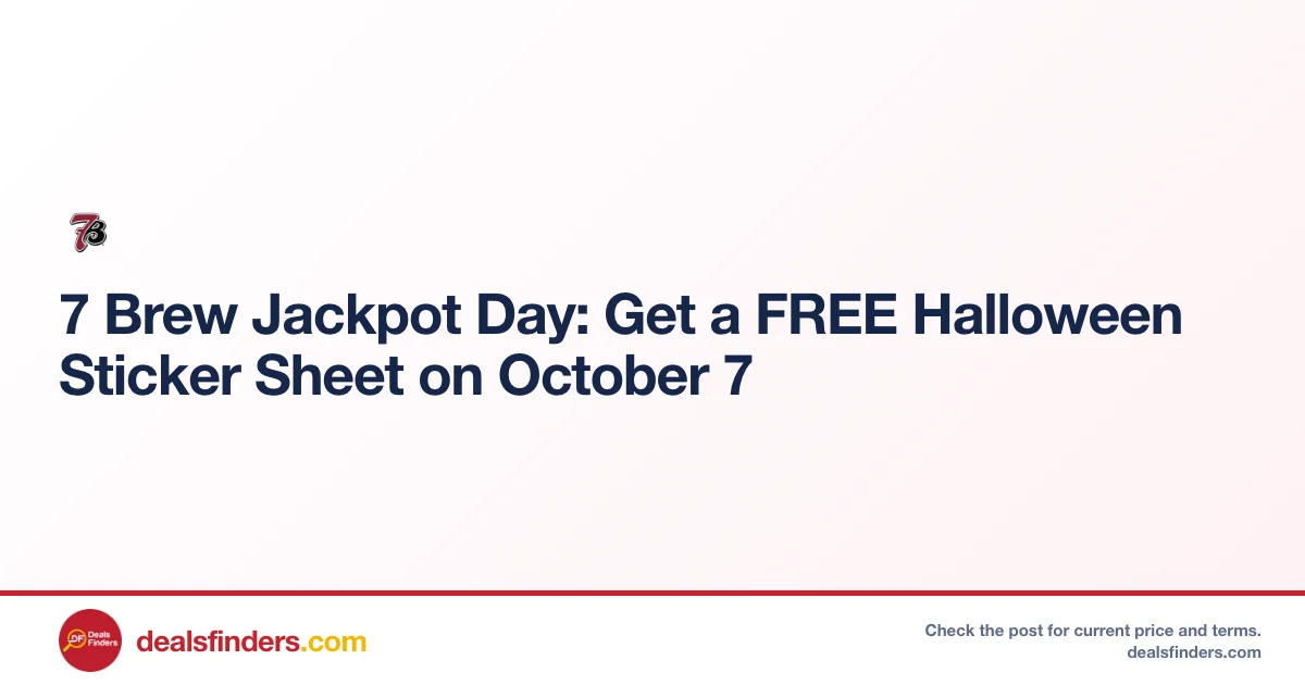 Free Halloween Sticker Sheet on 7Brew Jackpot Day – Get Yours