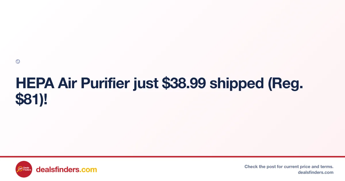 HEPA Air Purifier Just $38.xx Shipped on Top Store