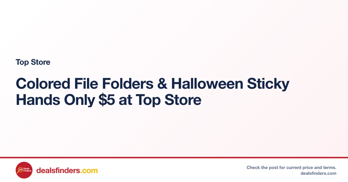 Colored File Folders & Halloween Sticky Hands Only $5 at Top Store