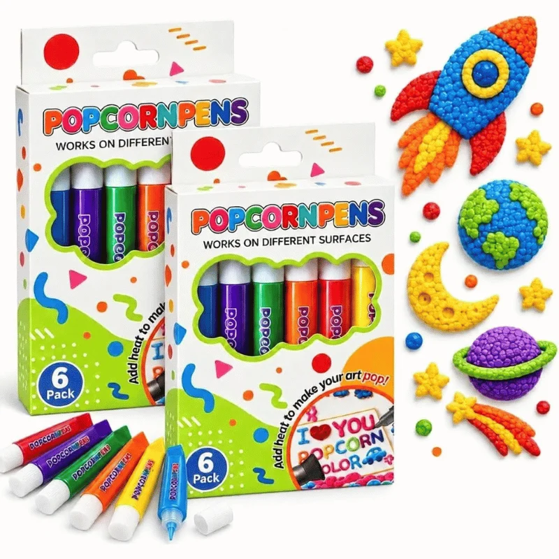 12PCS Popcorn Pens Puffy Deal: Save $18.xx at Amazon