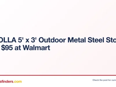 YODOLLA 5′ x 3′ Outdoor Metal Steel Storage Shed $95 at Walmart